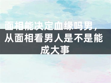 面相能决定血缘吗男，从面相看男人是不是能成大事