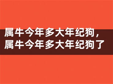 属牛今年多大年纪狗，属牛今年多大年纪狗了