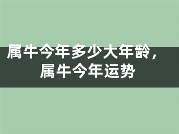 属牛今年多少大年龄，属牛今年运势