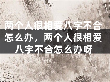 两个人很相爱八字不合怎么办，两个人很相爱八字不合怎么办呀