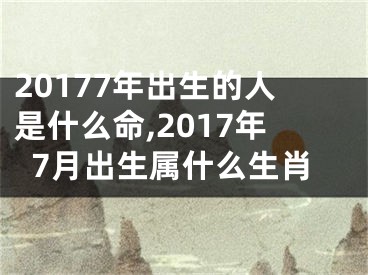 20177年出生的人是什么命,2017年7月出生属什么生肖