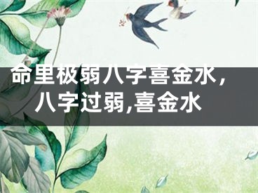 命里极弱八字喜金水,八字过弱,喜金水