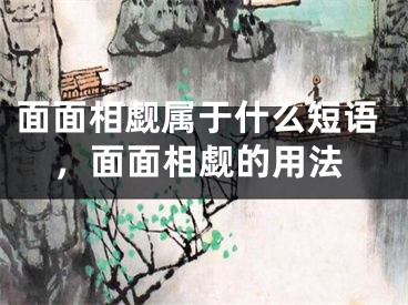 面面相觑属于什么短语，面面相觑的用法