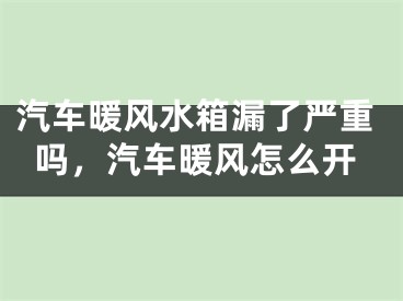 汽车暖风水箱漏了严重吗，汽车暖风怎么开