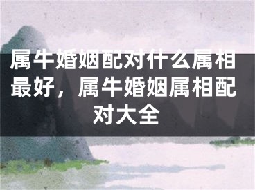 属牛婚姻配对什么属相最好，属牛婚姻属相配对大全
