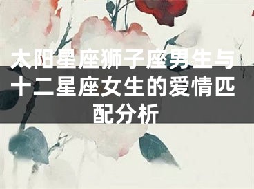 太阳星座狮子座男生与十二星座女生的爱情匹配分析