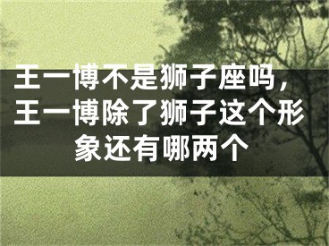 王一博不是狮子座吗，王一博除了狮子这个形象还有哪两个
