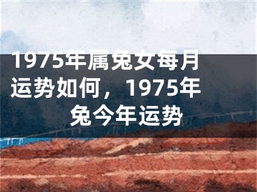 1975年属兔女每月运势如何，1975年兔今年运势