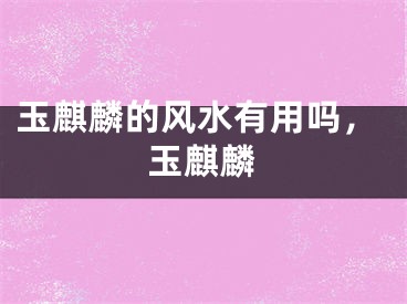 玉麒麟的风水有用吗,玉麒麟