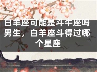 白羊座可能是斗牛座吗男生，白羊座斗得过哪个星座