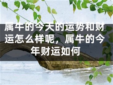属牛的今天的运势和财运怎么样呢，属牛的今年财运如何