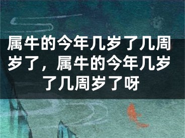 属牛的今年几岁了几周岁了，属牛的今年几岁了几周岁了呀