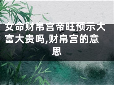 女命财帛宫帝旺预示大富大贵吗,财帛宫的意思
