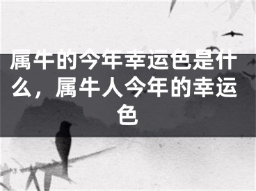 属牛的今年幸运色是什么，属牛人今年的幸运色