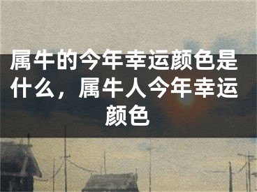 属牛的今年幸运颜色是什么，属牛人今年幸运颜色