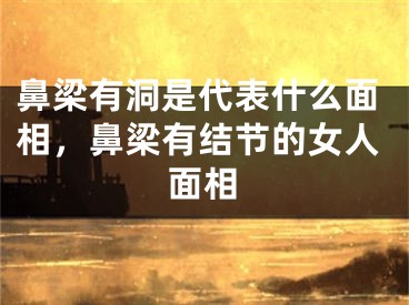 鼻梁有洞是代表什么面相，鼻梁有结节的女人面相