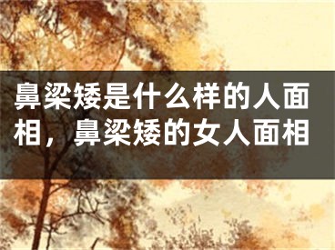鼻梁矮是什么样的人面相,鼻梁矮的女人面相