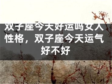 双子座今天好运吗女人性格，双子座今天运气好不好