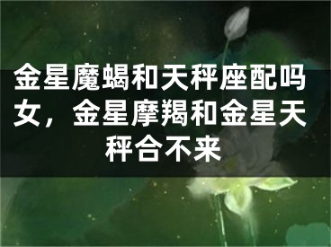 金星魔蝎和天秤座配吗女，金星摩羯和金星天秤合不来