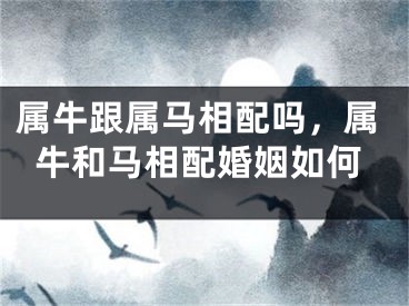 属牛跟属马相配吗，属牛和马相配婚姻如何