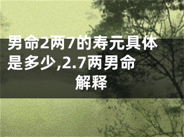 男命2两7的寿元具体是多少,2.7两男命解释