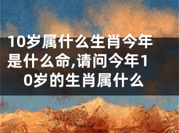 10岁属什么生肖今年是什么命,请问今年10岁的生肖属什么