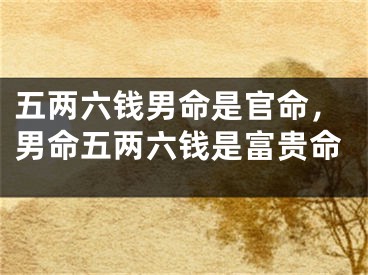 五两六钱男命是官命，男命五两六钱是富贵命