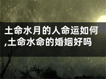 土命水月的人命运如何,土命水命的婚姻好吗