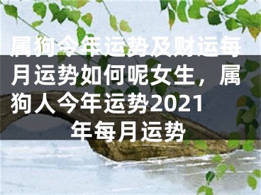 属狗今年运势及财运每月运势如何呢女生，属狗人今年运势2021年每月运势