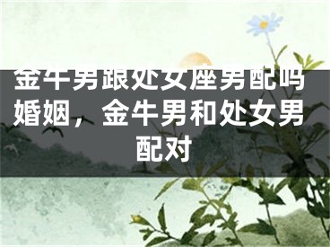 金牛男跟处女座男配吗婚姻，金牛男和处女男配对