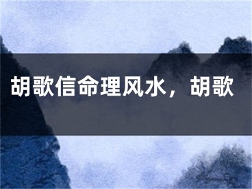 胡歌信命理风水，胡歌