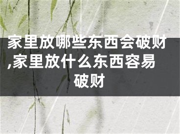 家里放哪些东西会破财,家里放什么东西容易破财