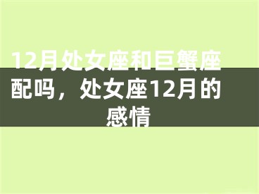 12月处女座和巨蟹座配吗，处女座12月的感情