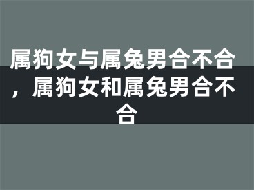属狗女与属兔男合不合，属狗女和属兔男合不合