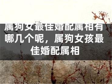 属狗女最佳婚配属相有哪几个呢，属狗女孩最佳婚配属相