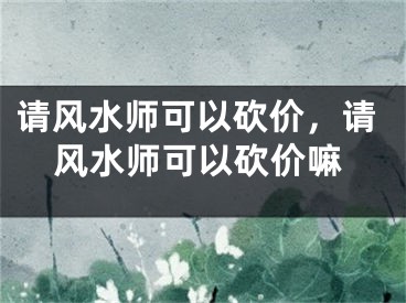 请风水师可以砍价，请风水师可以砍价嘛