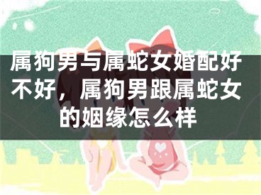 属狗男与属蛇女婚配好不好，属狗男跟属蛇女的姻缘怎么样