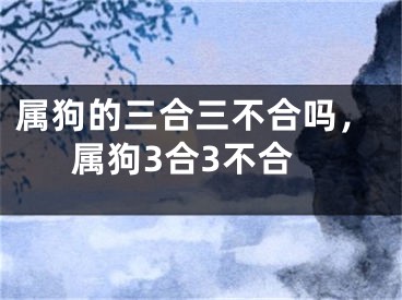 属狗的三合三不合吗，属狗3合3不合