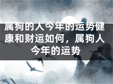属狗的人今年的运势健康和财运如何，属狗人今年的运势