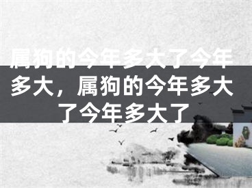 属狗的今年多大了今年多大，属狗的今年多大了今年多大了