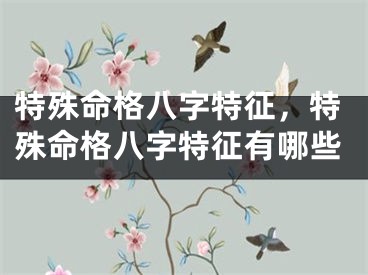 特殊命格八字特征，特殊命格八字特征有哪些