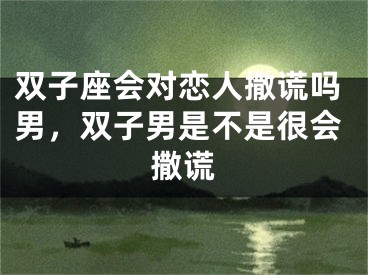 双子座会对恋人撒谎吗男，双子男是不是很会撒谎