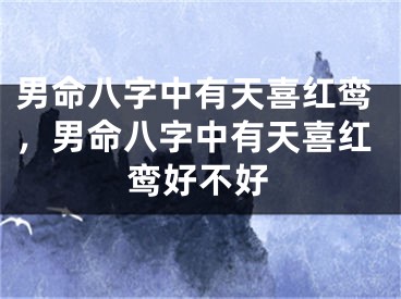 男命八字中有天喜红鸾，男命八字中有天喜红鸾好不好