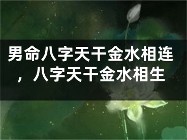 男命八字天干金水相连，八字天干金水相生