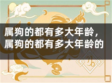 属狗的都有多大年龄，属狗的都有多大年龄的