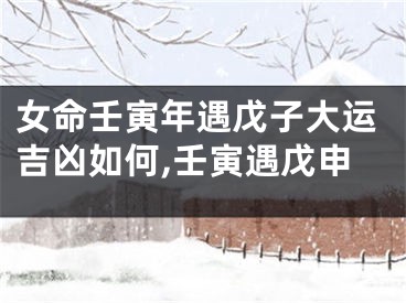 女命壬寅年遇戊子大运吉凶如何,壬寅遇戊申