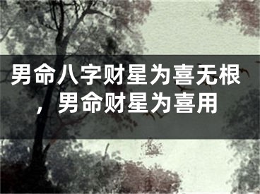 男命八字财星为喜无根，男命财星为喜用