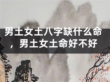 男土女土八字缺什么命，男土女土命好不好