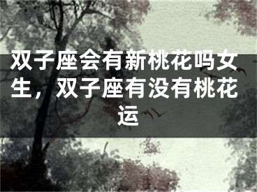 双子座会有新桃花吗女生，双子座有没有桃花运