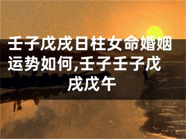 壬子戊戌日柱女命婚姻运势如何,壬子壬子戊戌戊午